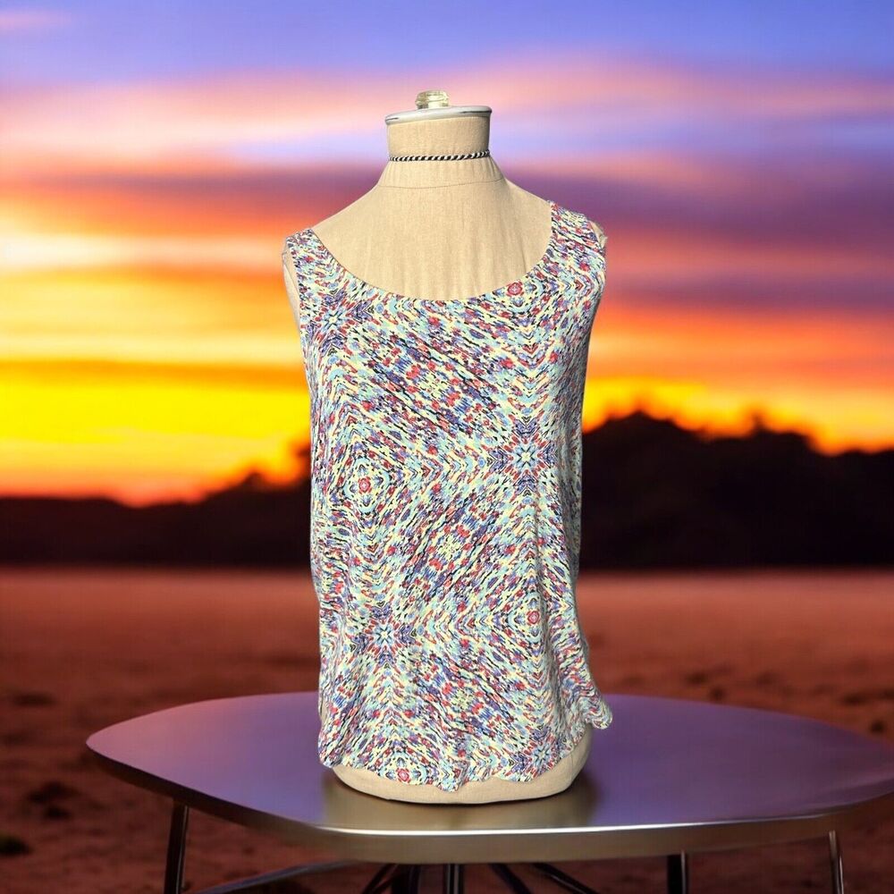 The Limited Tank Top Multi Color Sleeveless Hi-lo Colorful Layering XS
